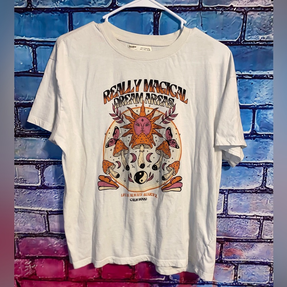 White Graphic T-Shirt with Colorful Design